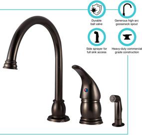 img 3 attached to 🚰 Dura Faucet DF-NMK301-VB RV Gooseneck Kitchen Sink Faucet: Stylish Venetian Bronze Finish with Matching Side Sprayer