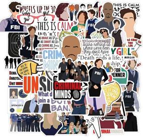 img 4 attached to 🔪 Criminal Minds Stickers for Hydro Flask: 50Pcs TV Series Vinyl Decals for Laptop, Water Bottle, Bike, Guitar, Luggage, Phone, Computer, Skateboard