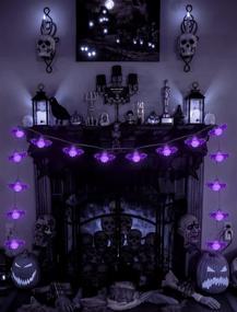 img 3 attached to WEHVKEI Halloween Decorations: Battery Operated 10 Ft 20 LED Bat Lights for Spooky Homes and Gardens