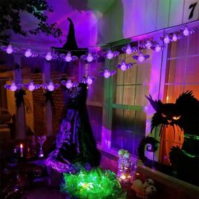 img 2 attached to WEHVKEI Halloween Decorations: Battery Operated 10 Ft 20 LED Bat Lights for Spooky Homes and Gardens