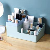 organizer lipstick bathroom countertop products blue logo