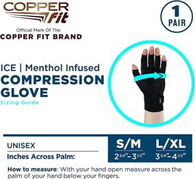 img 2 attached to 🧤 Компрессионные перчатки Copper Fit ICE с ментолом и Coq10: Ускоряет восстановление в черном!