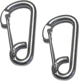 img 4 attached to 10mm Marine Grade Stainless Steel 316 Spring Hook Carabiner Safety Clip - Pack of 2