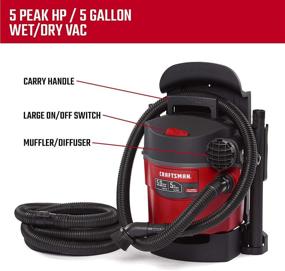 img 2 attached to 🧹 Powerful Wall-Mounted Shop Vacuum: Craftsman CMXEVBE17925 5 Gallon 5.0 Peak HP Wet/Dry Wall Vac with Attachments