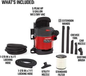 img 1 attached to 🧹 Powerful Wall-Mounted Shop Vacuum: Craftsman CMXEVBE17925 5 Gallon 5.0 Peak HP Wet/Dry Wall Vac with Attachments