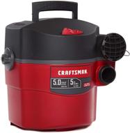 🧹 powerful wall-mounted shop vacuum: craftsman cmxevbe17925 5 gallon 5.0 peak hp wet/dry wall vac with attachments logo