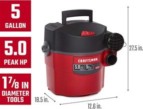 img 3 attached to 🧹 Powerful Wall-Mounted Shop Vacuum: Craftsman CMXEVBE17925 5 Gallon 5.0 Peak HP Wet/Dry Wall Vac with Attachments