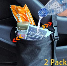 img 4 attached to 🚗 Efficient 2 Pack Car Garbage Bag Organizer: High Load-Bearing Capacity for Front Seat, Back Seat, Center Console - Leakproof & Ideal for Outdoor Traveling, Home Use