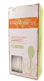 img 1 attached to Pack of 72 World Centric Compostable Cornstarch Spoons