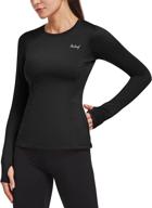 baleaf women's thermal fleece tops with thumbholes and zipper pocket - long sleeve running athletic shirt логотип