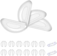 👓 12 pairs transparent anti-slip eyeglass nose pads - soft silicone adhesive stick-on nosepads for glasses, sunglasses (2mm) logo