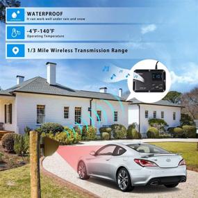 img 3 attached to Wireless Solar Driveway Alarm for Outdoor Security, 1800ft Range, Motion Sensor 🔔 & Detector Driveway Alert System - Rechargeable Battery, Weatherproof, Mute Mode 1&2 (Brown)