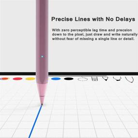 img 3 attached to 🖊️ Rechargeable Pink Stylus for iPad and iPhone - Fine Tip Drawing and Writing Stylus