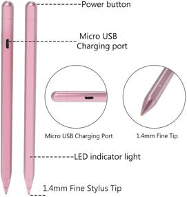 img 1 attached to 🖊️ Rechargeable Pink Stylus for iPad and iPhone - Fine Tip Drawing and Writing Stylus