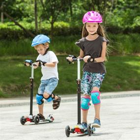 img 3 attached to 🛴 Hikole Kids Scooter, 3 Wheel Kick Scooter for Girls & Boys, Adjustable Height, Lean to Steer, Extra-Wide Deck, LED Light Up Wheels, Ages 4-12, Max Load 50KG