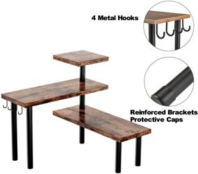 img 1 attached to 🏠 Upgrade Your Space with Homode 3 Tier Corner Shelf - Rustic Brown Kitchen Counter Organizer & Bathroom Storage Rack