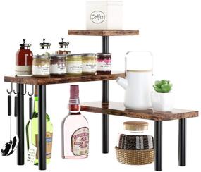 img 2 attached to 🏠 Upgrade Your Space with Homode 3 Tier Corner Shelf - Rustic Brown Kitchen Counter Organizer & Bathroom Storage Rack