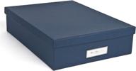 bigso oskar dark blue fiberboard letter box with label frame, 3.3 x 10.2 x 13.8 inches логотип