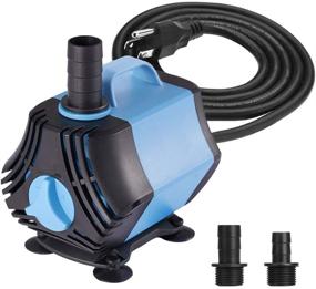 img 4 attached to 🐠 KEDSUM 800GPH Submersible Water Pump - Ultra Quiet Fountain Pump for Fish Tank, Pond, Aquarium, Statuary, Hydroponics - High Lift 10ft, Power Cord 6.6ft, 3 Nozzles (3000L/H, 60W)