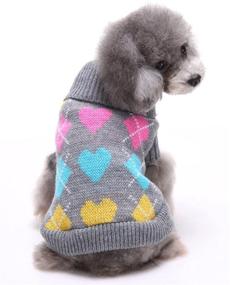 img 4 attached to 🐶 BINGPET Dog Argyle Sweater: Adorable Winter Attire for Pets!