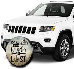 img 1 attached to Wanderlust Waterproof Spare Tire Cover for Jeep, Trailer, RV, SUV, Truck Camper - YZ-MAMU Travel Trailer Accessories: Don't Lose Your Way!