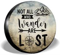 wanderlust waterproof spare tire cover for jeep, trailer, rv, suv, truck camper - yz-mamu travel trailer accessories: don't lose your way! logo