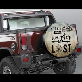 img 3 attached to Wanderlust Waterproof Spare Tire Cover for Jeep, Trailer, RV, SUV, Truck Camper - YZ-MAMU Travel Trailer Accessories: Don't Lose Your Way!