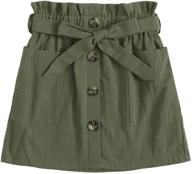 soly hux button pocket belted girls' clothing in skirts & skorts logo