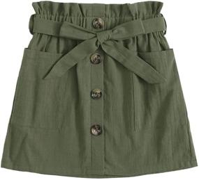 img 4 attached to SOLY HUX Button Pocket Belted Girls' Clothing in Skirts & Skorts