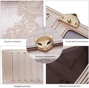 img 1 attached to 👛 Изысканный женский кожаный кошелек-портмоне трехслойный (Trifold) от FOXER: стильная сумочка и кошелек в комплекте.