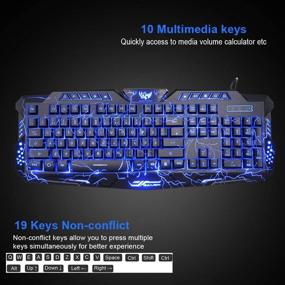 img 2 attached to 🎮 Enhance Your Gaming Experience with BlueFinger Backlit Keyboard, Mouse, and LED Headset Combo
