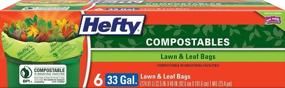 img 1 attached to 🌱 Фирменные пакеты Hefty на 33 галлона для больших компостов для газона и листьев - пачка из 6 штук.