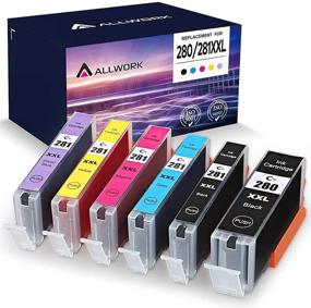 img 4 attached to Allwork Compatible PGI 280XXL CLI 281XXL Ink Cartridges 6 Pack for Canon Pixma TR7520 TS9120 TS6120 TR8520 - PGBK, Black, Photo Blue, Cyan, Magenta, Yellow