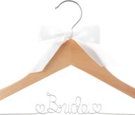 💍 ella celebration bride wedding dress hanger: natural wood silver wire логотип