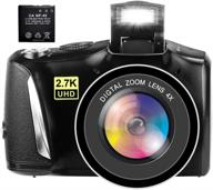 📸 full hd 2.7k vlogging camera: 48mp youtube camera with 3.0 inch screen, 4x digital zoom – ideal for beginners photography (includes 1500mah battery) logo