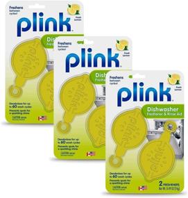 img 4 attached to Plink Dishwasher Freshener & Rinse Aid: Multi-Action Spot Prevention + Fresh Lemon Scent │Long-Lasting 60 Washes per Clip │6 Ct.