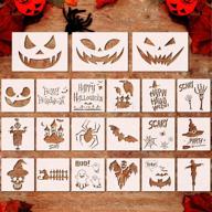 🎃 21pcs reusable large halloween stencils for diy crafts, pumpkins, and more logo