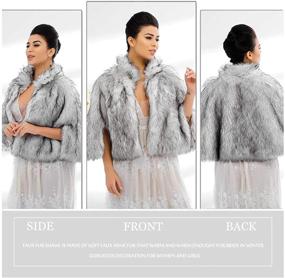 img 1 attached to Catery Faux Fur Shawls Bridal Wedding Wrap Fur Stole Scarf Scarves Accessories Women's Accessories in Scarves & Wraps