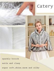 img 2 attached to Catery Faux Fur Shawls Bridal Wedding Wrap Fur Stole Scarf Scarves Accessories Women's Accessories in Scarves & Wraps