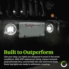 img 2 attached to 🔦 High-Performance 2pc 4" LED Fog Lights Replacement for Jeep Wrangler JK Unlimited [60W] [6,500K] - Compatible with Jeep Wrangler 07-18, Cherokee, Dodge & Chrysler - Front Bumper Round Fog Driving Lights and Accessories
