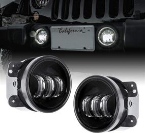 img 4 attached to 🔦 High-Performance 2pc 4" LED Fog Lights Replacement for Jeep Wrangler JK Unlimited [60W] [6,500K] - Compatible with Jeep Wrangler 07-18, Cherokee, Dodge & Chrysler - Front Bumper Round Fog Driving Lights and Accessories