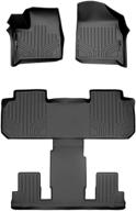 🚗 maxliner all-weather custom fit 2 row black floor mat liner set for 2018-2021 chevrolet traverse (fits with 2nd row bucket seats) logo