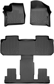 img 4 attached to 🚗 MAXLINER All-Weather Custom Fit 2 Row Black Floor Mat Liner Set for 2018-2021 Chevrolet Traverse (Fits with 2nd Row Bucket Seats)