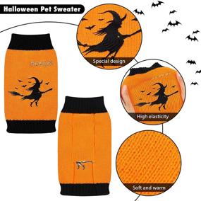 img 2 attached to Pedgot 2-Piece Soft Dog Halloween Sweater for Autumn/Winter - Fun Pet Apparel for Cat and Dog Halloween Celebrations