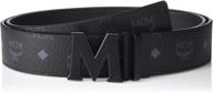 mcm claus reversible belt black men's accessories for belts logo