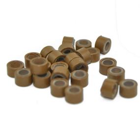 img 1 attached to 🎀 1000 PCS E-TING 5mm Color Silicone Lined Micro Rings Links for I Bonded Tipped Hair Extensions - Light Brown