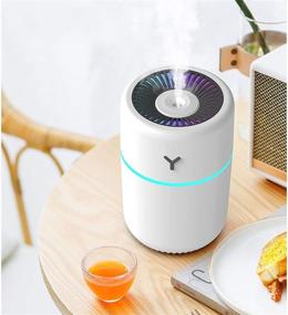 img 3 attached to 🌬️ White USB Mini Humidifier - Makolan LittleDiffuser, Portable 260ml Cool Mist Ultrasonic Desktop Air Humidifier with Colorful LED Night Light, Perfect for Bedroom, Car, Office