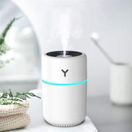 🌬️ white usb mini humidifier - makolan littlediffuser, portable 260ml cool mist ultrasonic desktop air humidifier with colorful led night light, perfect for bedroom, car, office logo