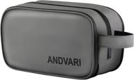 🧳 premium waterproof andvari toiletry bag: stylish travel size dopp kit for men with large capacity - gray logo