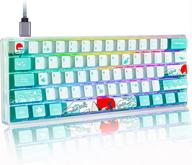 enhanced guffercty kred gk61 60% mechanical keyboard sk61 - customizable hot swappable 60 percent gaming keyboard with rgb backlit and type-c cable for windows/pc/mac (gateron optical red, coral sea) логотип